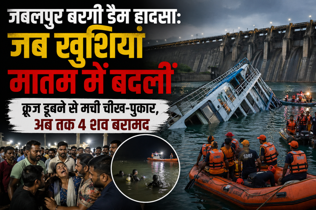 जबलपुर बरगी डैम हादसा: जब खुशियां मातम में बदलीं; क्रूज डूबने से मची चीख-पुकार, अब तक 4 शव बरामद