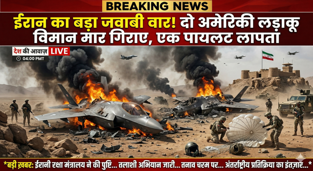 ईरान का बड़ा जवाबी वार! दो अमेरिकी लड़ाकू विमान मार गिराए, एक पायलट लापता
