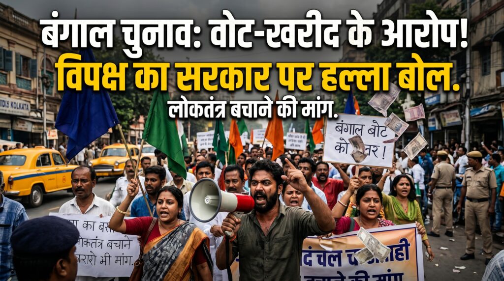 बंगाल चुनाव में पैसे से वोट खरीदने का आरोप: विपक्ष ने किया सरकार पर हमला