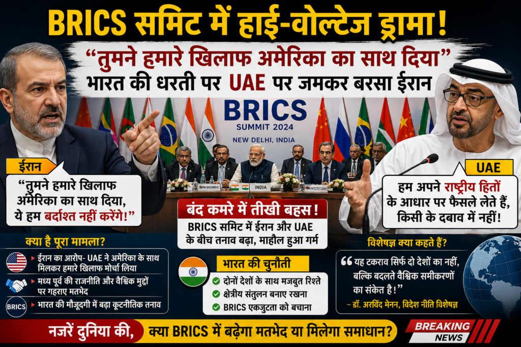 BRICS समिट में हाई-वोल्टेज ड्रामा: “तुमने हमारे खिलाफ अमेरिका का साथ दिया”, भारत की धरती पर UAE पर जमकर बरसा ईरान