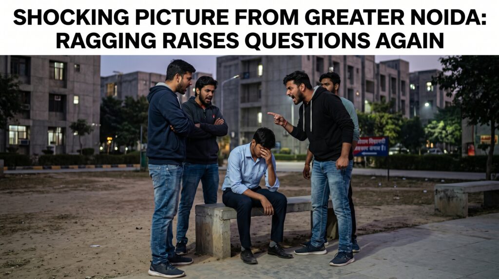 ग्रेटर नोएडा से आई चौंकाने वाली तस्वीर: रैगिंग ने फिर उठाए सवाल