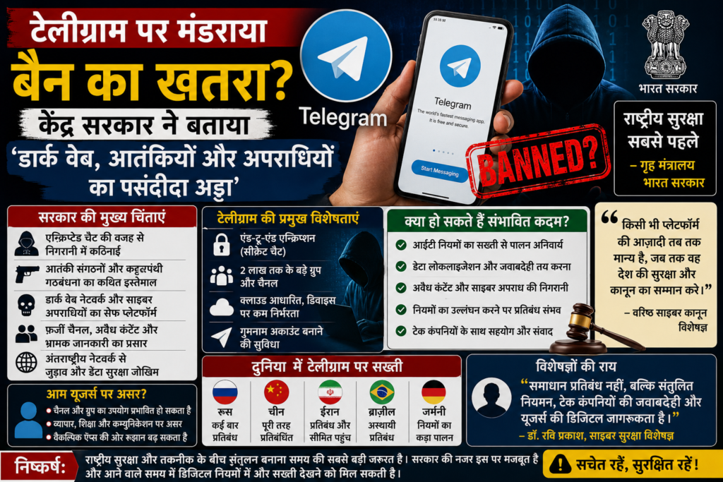 टेलीग्राम पर मंडराया बैन का खतरा? केंद्र सरकार ने बताया ‘डार्क वेब, आतंकियों और अपराधियों का पसंदीदा अड्डा’