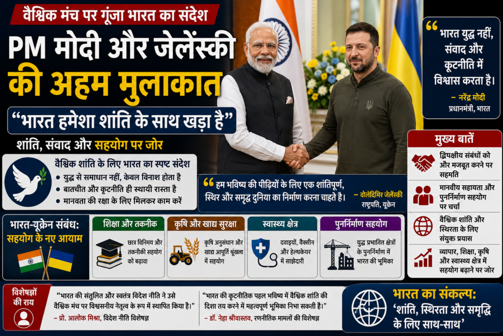 “भारत हमेशा शांति के साथ खड़ा है”: PM मोदी और जेलेंस्की की अहम मुलाकात, वैश्विक मंच पर फिर गूंजा भारत का संदेश