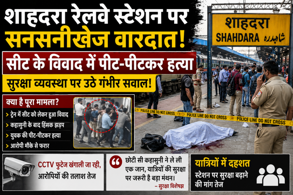 शाहदरा रेलवे स्टेशन पर सनसनीखेज वारदात: सीट के विवाद में युवक की पीट-पीटकर हत्या, सुरक्षा व्यवस्था पर उठे गंभीर सवाल