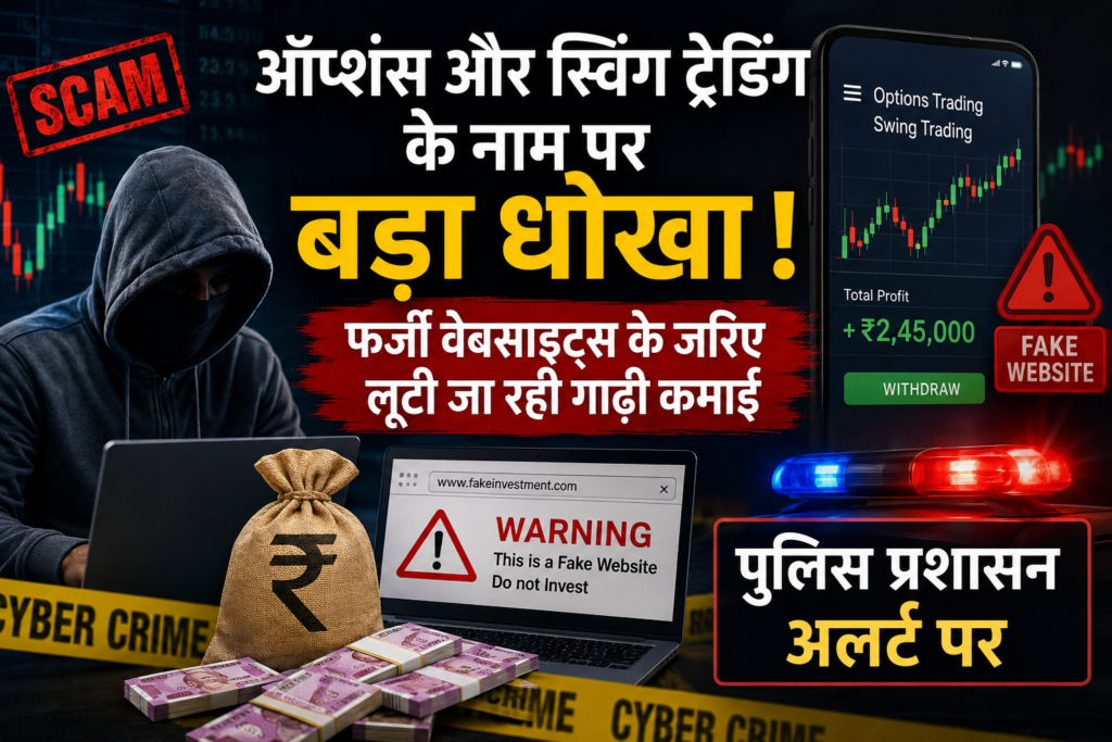 ऑप्शंस और स्विंग ट्रेडिंग के नाम पर बड़ा धोखा: फर्जी वेबसाइट्स के जरिए लूटी जा रही गाढ़ी कमाई, पुलिस प्रशासन अलर्ट पर