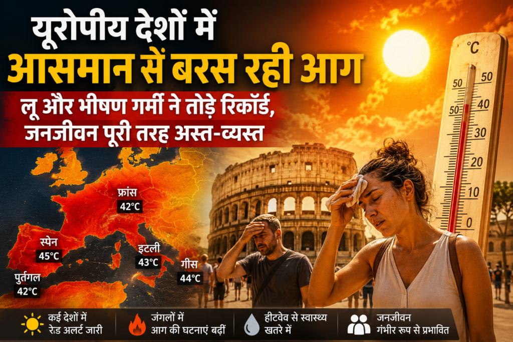 यूरोपीय देशों में आसमान से बरस रही आग: लू और भीषण गर्मी ने तोड़े रिकॉर्ड, जनजीवन पूरी तरह अस्त-व्यस्त