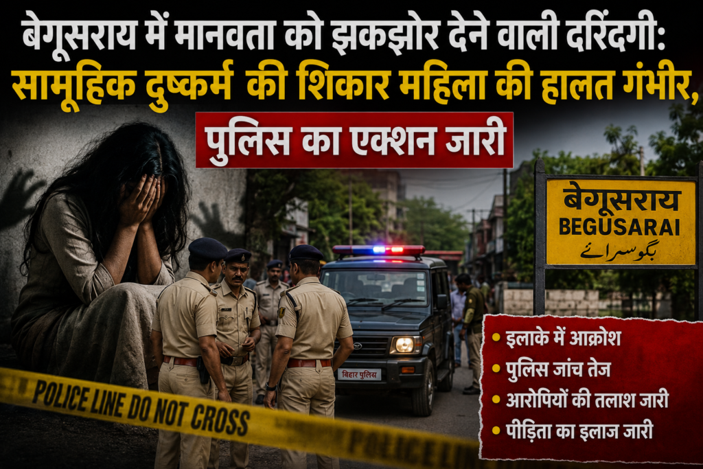 बेगूसराय सामूहिक दुष्कर्म मामला: मानवता को शर्मसार करने वाली दरिंदगी, गंभीर हालत में महिला; पुलिस की ताबड़तोड़ कार्रवाई जारी