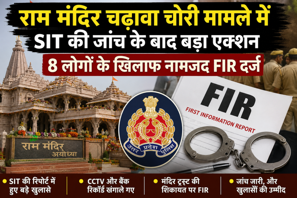 राम मंदिर चढ़ावा चोरी मामला: SIT की जांच के बाद बड़ा एक्शन, 8 लोगों के खिलाफ नामजद FIR दर्ज